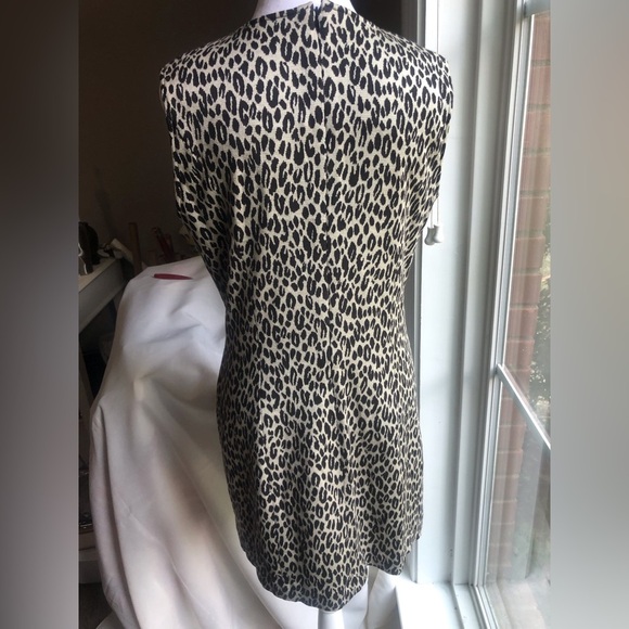 Vintage Spiegel Sweater Sheath Dress Size 12 Leopard Animal Print Sleeveless - Picture 3 of 7